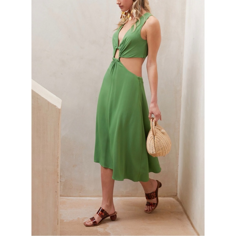 NWT Cult Gaia Green Cut-Out Midi Cybele Sleeveless Dress